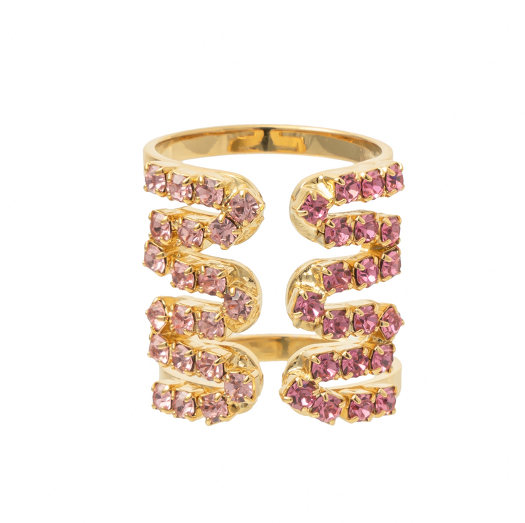 DOUBLE WAVE RING PINK
