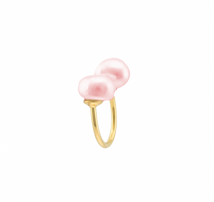 DOUBLE BAROQUE RING PINK