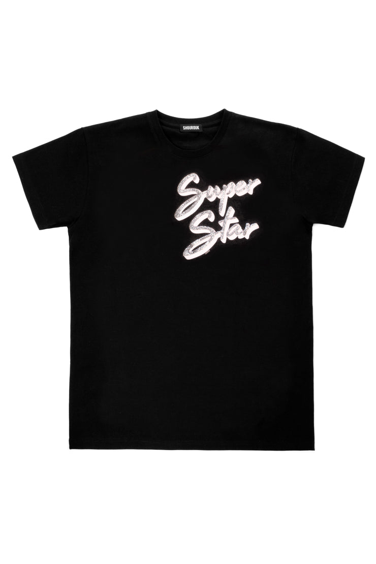 SUPERSTAR GLOW BLACK/WHITE T.SHIRT